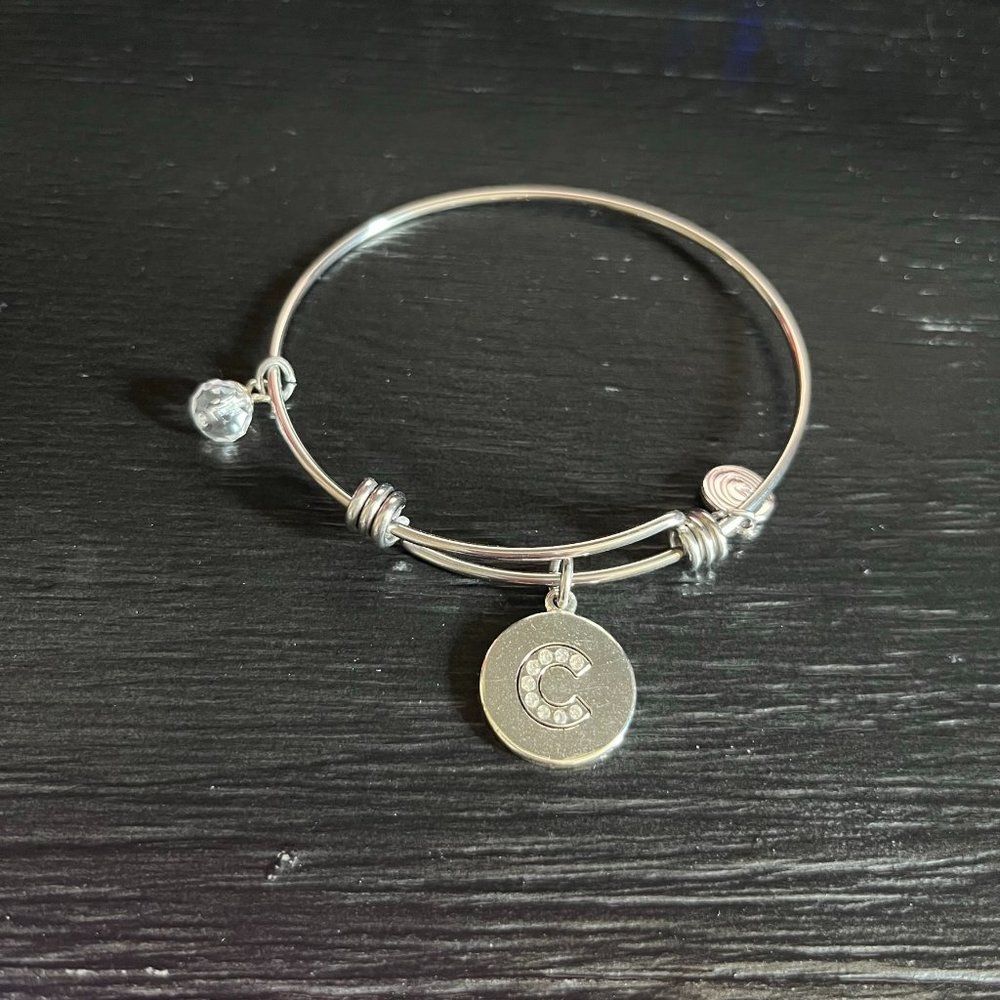 Initial Bracelet Silver - C charm